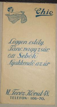 Sebők nyakkendő.  Számolócédula