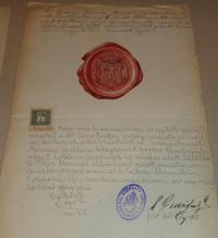 Családi pecsétekről készült igazolás 2pld. (Talán Árkosy)