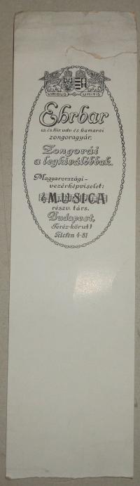 Könyvjelző: Ehrbar Zongoragyár