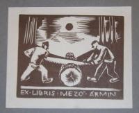 Vadász Endre: Ex libris Mező Ármin (fűrészelők)