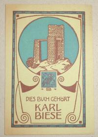 Wenig, Bernhard 1871-1940: Dies Buch gehört Karl Biese