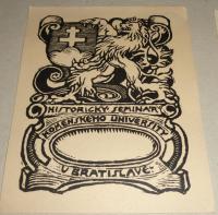 Puki Vladimir: Historicky Seminár. Komenskéno University Bratislave. (Pozsony, Pressburg)