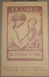 Nikelszky Géza: Ex libris Dr. Siklósi István